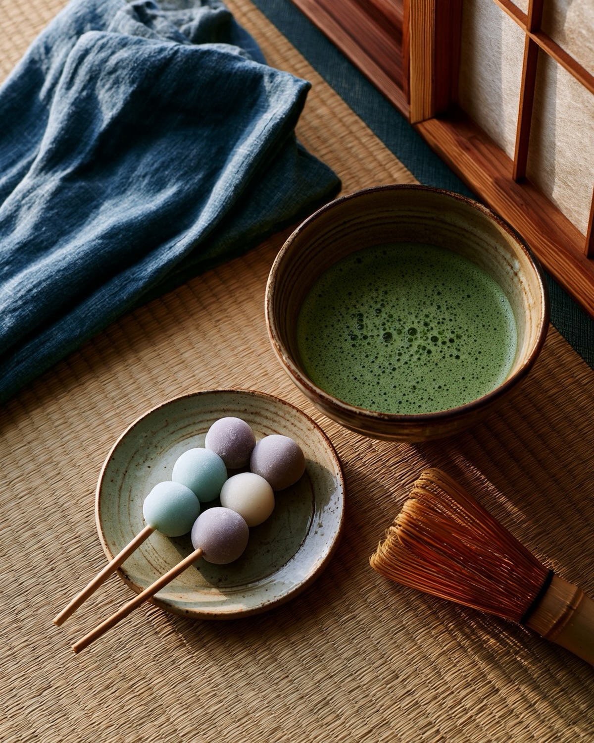 The rainy weeks are made for slowing down.
Three dango on a stick, a bowl of matcha whisked to a froth, and nowhere to be. The soft chew, the quiet bitterness of the tea - this pairing hasn’t changed in centuries, and we wouldn’t change it either.
Our June table, as always. In store now. #dango #wagashi #teatime
