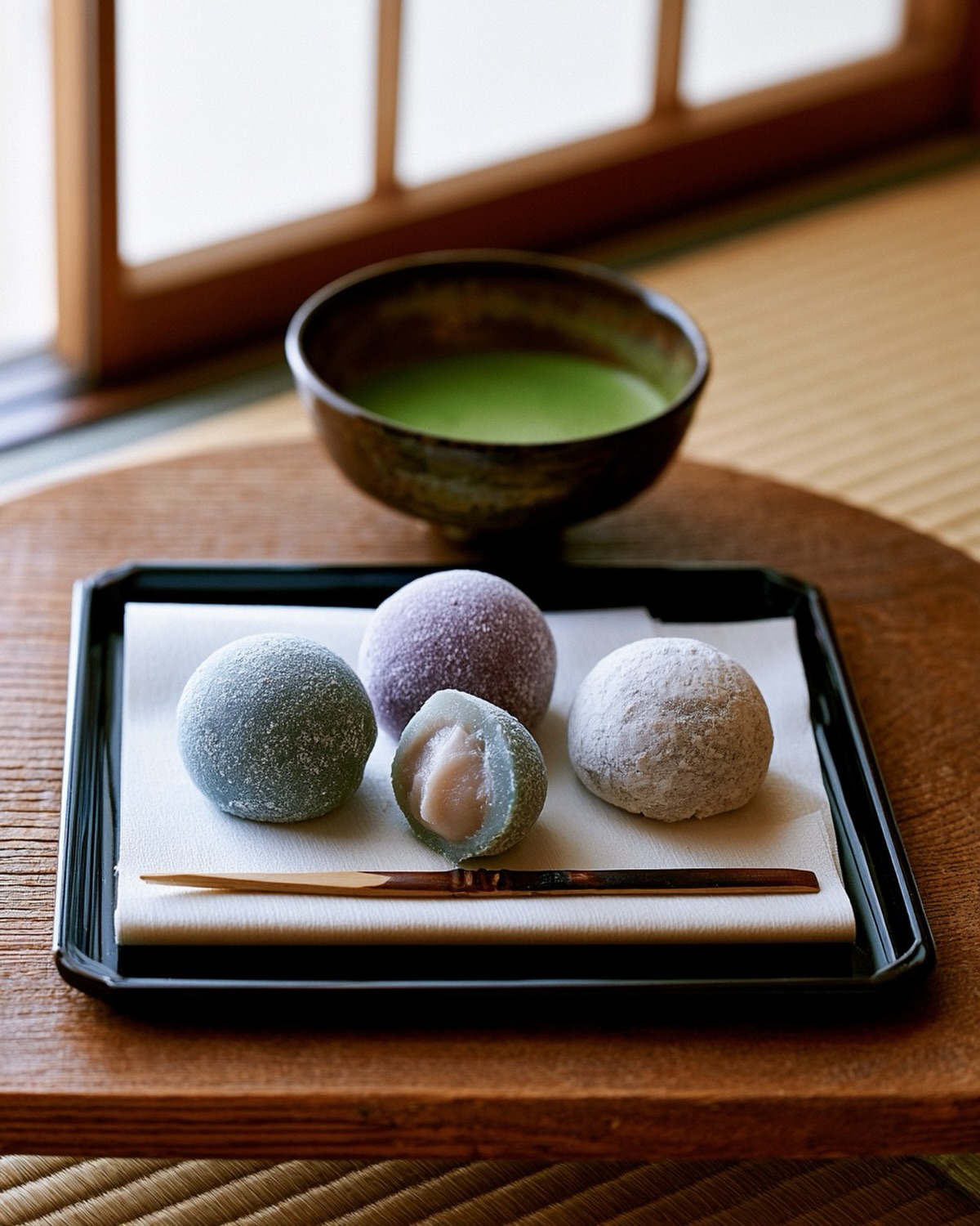 The hydrangeas are out, so these are too.
Soft daifuku dusted in fine starch, coloured in the blues and violets of ajisai in full bloom - a smooth pillow of mochi wrapped around sweet bean paste. The flower that marks the rainy season, in the form you can hold in one hand.
Back for another June. While the season lasts. #daifuku #大福 #ajisai